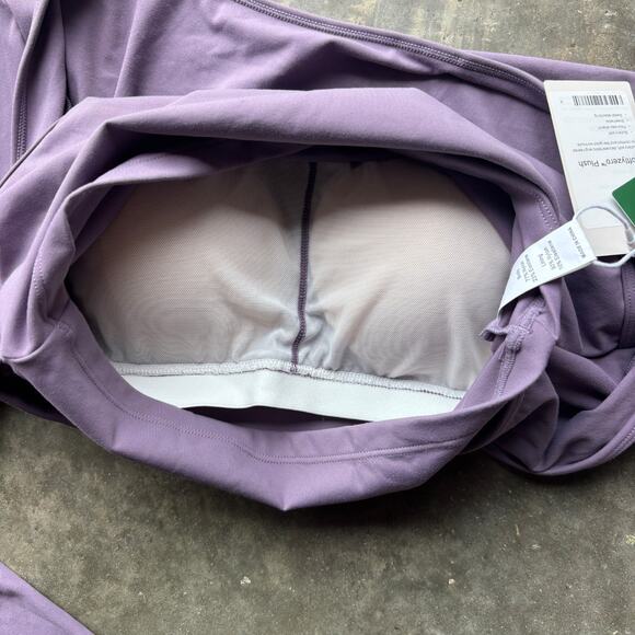 Halara SoftlyZero Plush Halter Cropped 2-in-1 Yoga Sports Top Women's M Purple - Picture 8 of 14